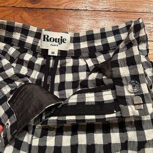 Rouje Checkered High Waisted Straight Leg Trouser